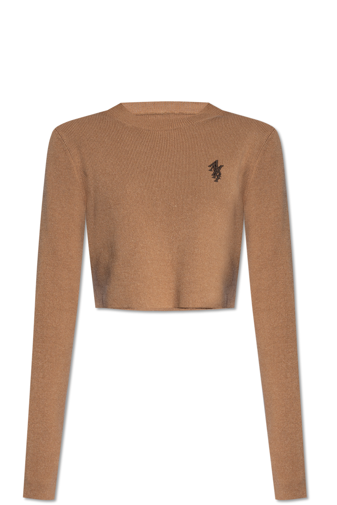 Brown Cropped sweater with logo Amiri Kappa knit sweater Biname fmedShops Jamaica